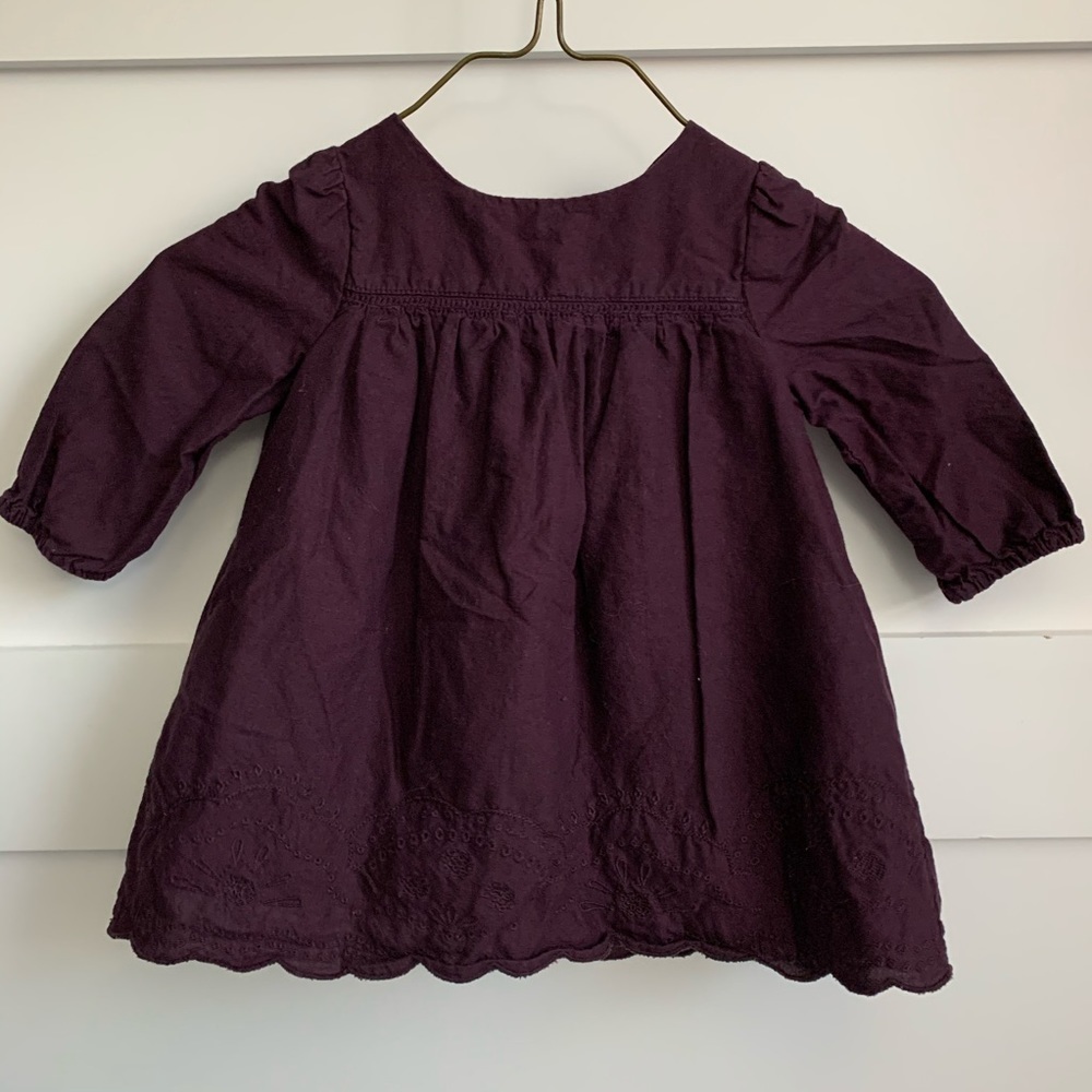 GAP | Plum Linen Lined Long Sleeve Shirt 3-6mo